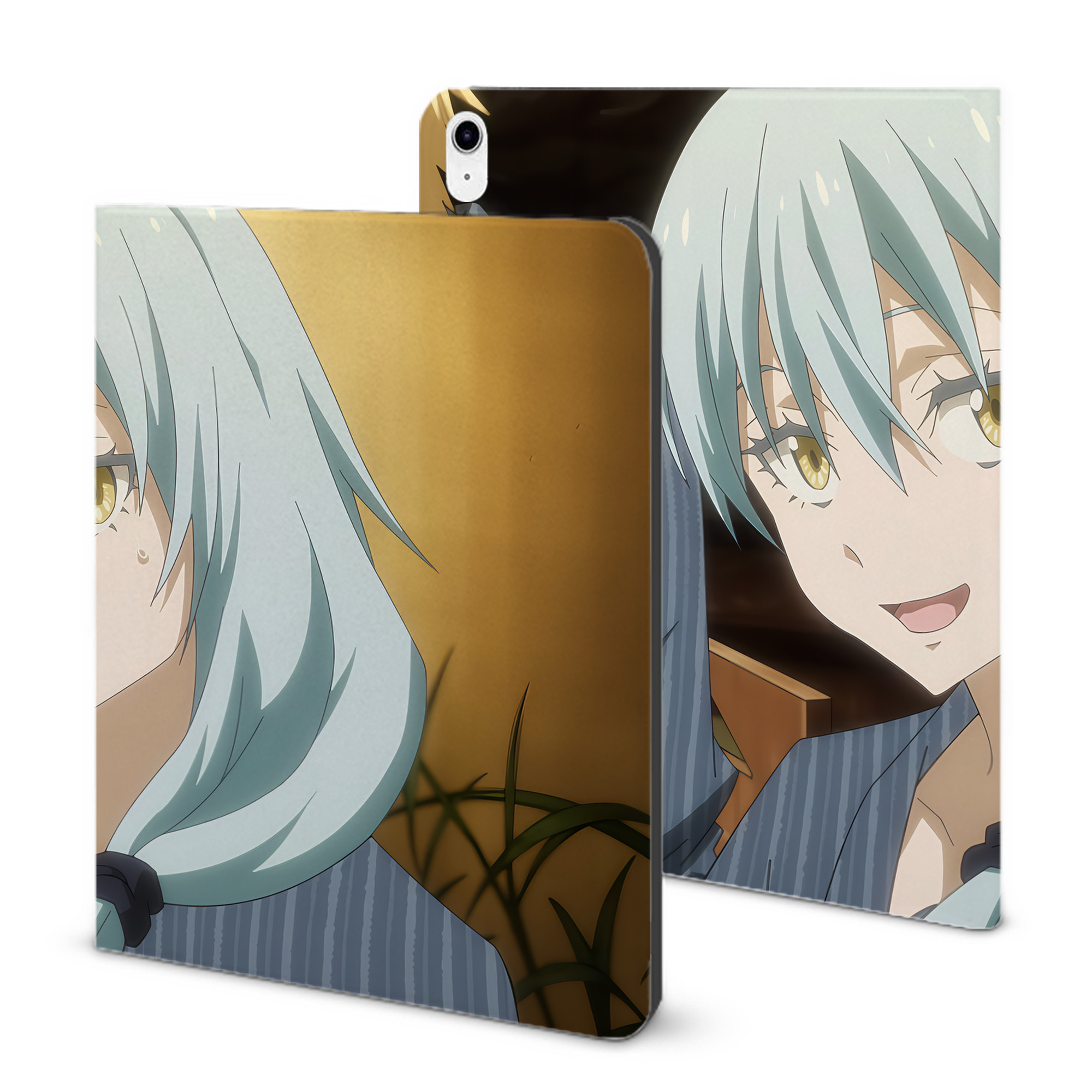 （画像用） 転スラ Regarding Reincarnated to Slime IPad ケース ブック型 PUレザー TPU 耐衝撃 軽量 薄型 ペン収納なし 全面保護 IPad 各モデル対応